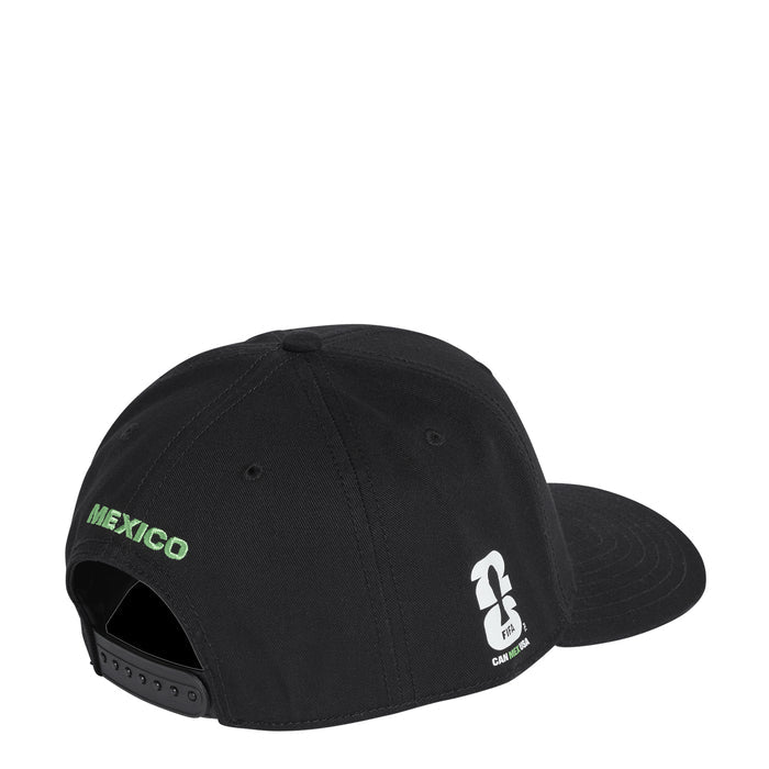 Black cap with green MEXICO embroidery, white logo, and snapback strap