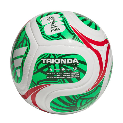 White, green, and red soccer ball with TRIONDA club crest and FIFA emblem