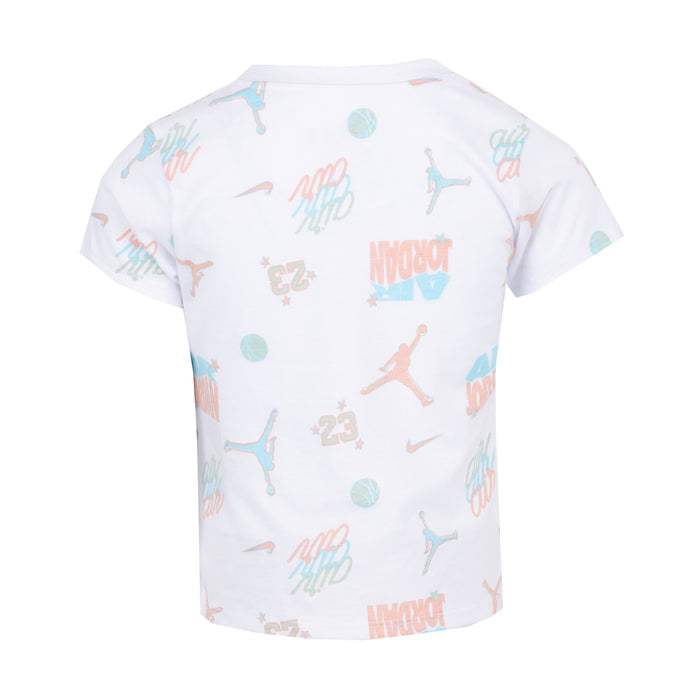 Toddler graphic T-shirt with Jordan and Air print, back view