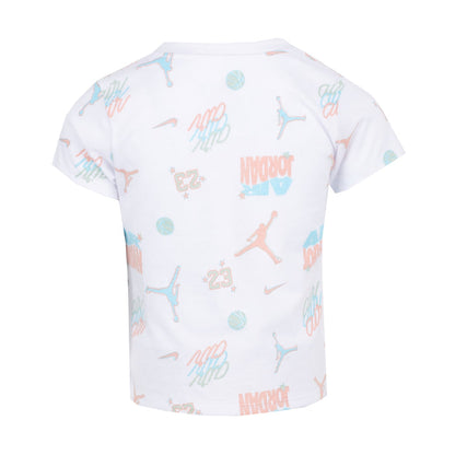 Toddler graphic T-shirt with Jordan and Air print, back view