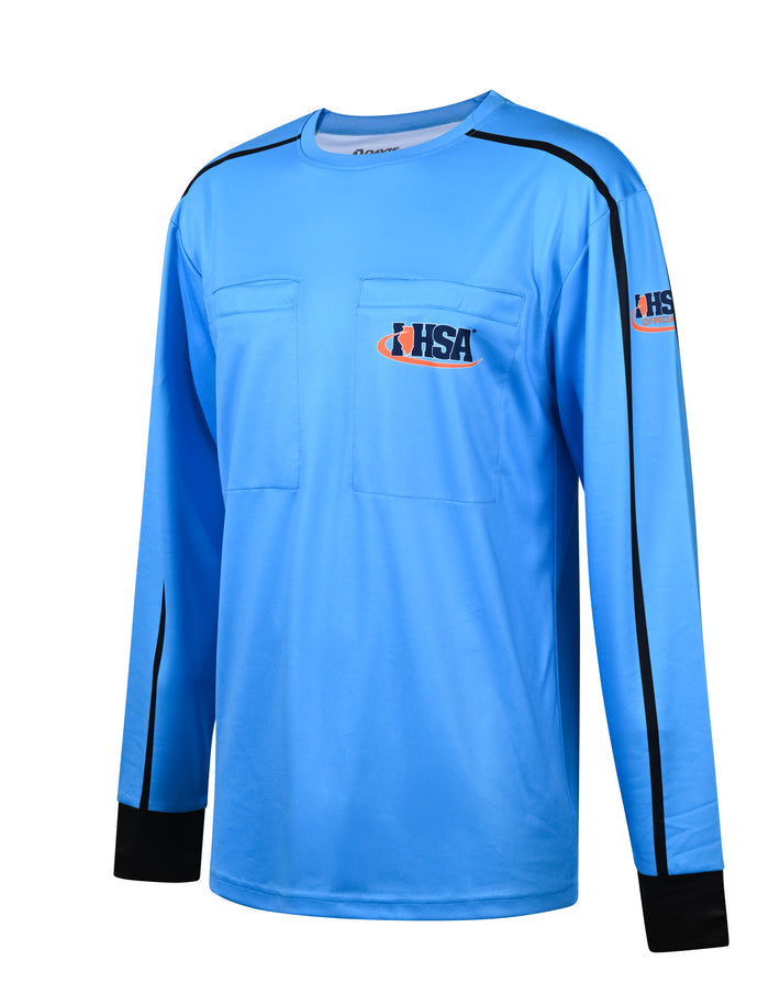 Illinois (IHSA) Davis IHSA AeroFLX Soccer Blue Referee LS Shirt 3.0