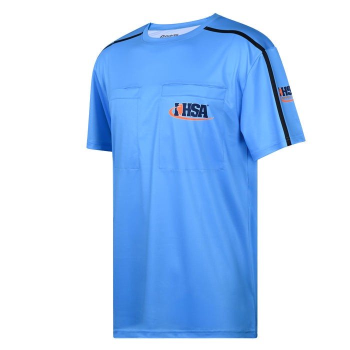 Illinois (IHSA) Davis IHSA AeroFLX Soccer Blue Referee Shirt 3.0