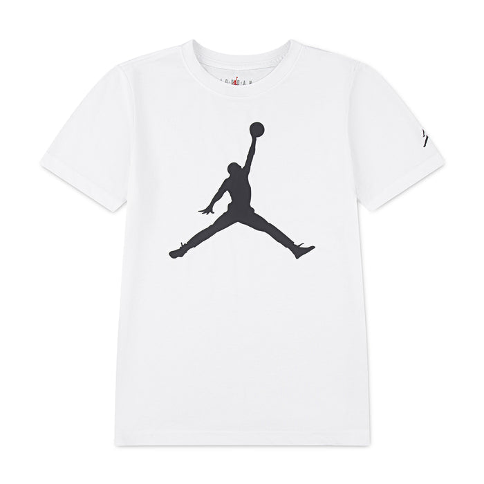 Youth Jumpman graphic T-shirt in white, crew neck, short sleeves