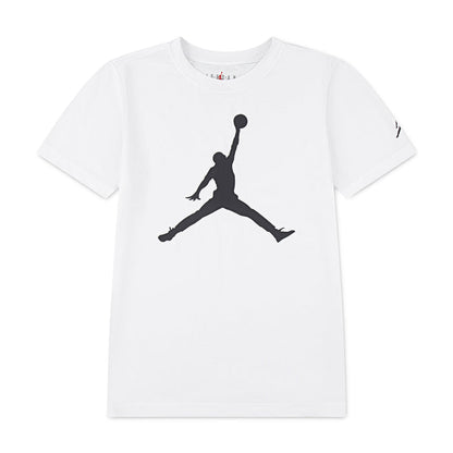Youth Jumpman graphic T-shirt in white, crew neck, short sleeves