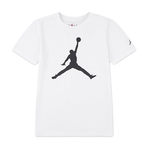 Youth Jumpman graphic T-shirt in white, crew neck, short sleeves