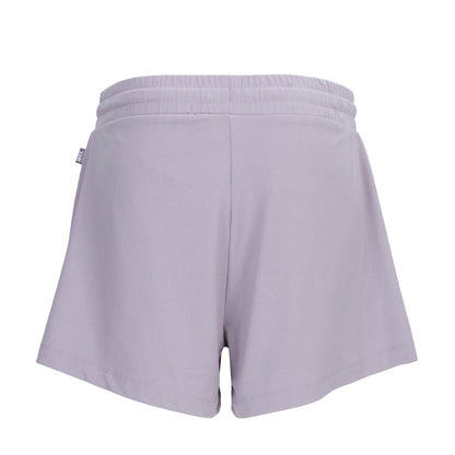 Women's knit short, light violet, elastic waistband, back view