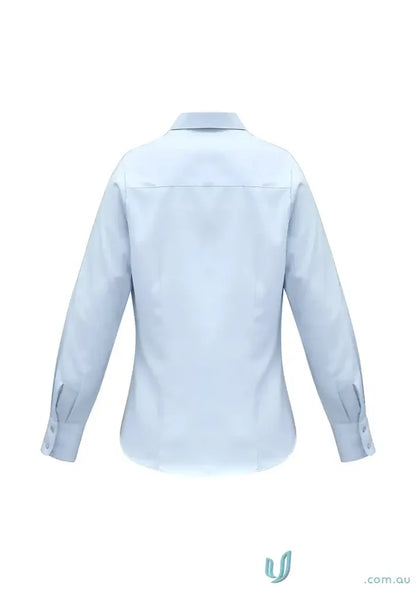 Light blue womens luxe long sleeve premium cotton shirt from Ladies Luxe Premium Cotton LS Shirt