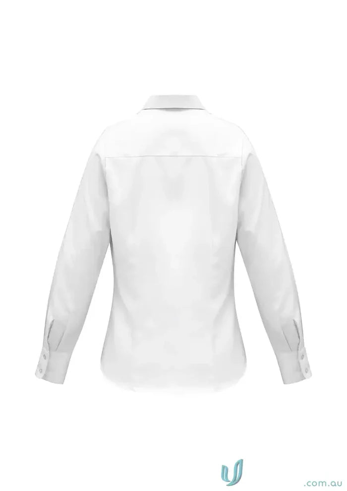 Womens luxe long sleeve premium cotton shirt with classic collar and cuffs