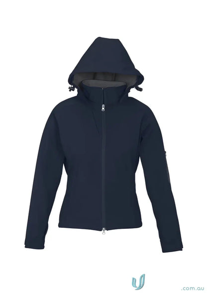 Navy blue womens summit jacket in biz tech material, perfect for style and performance