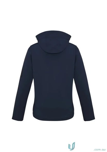 Womens summit jacket navy hooded jacket made with biz tech material for style and performance