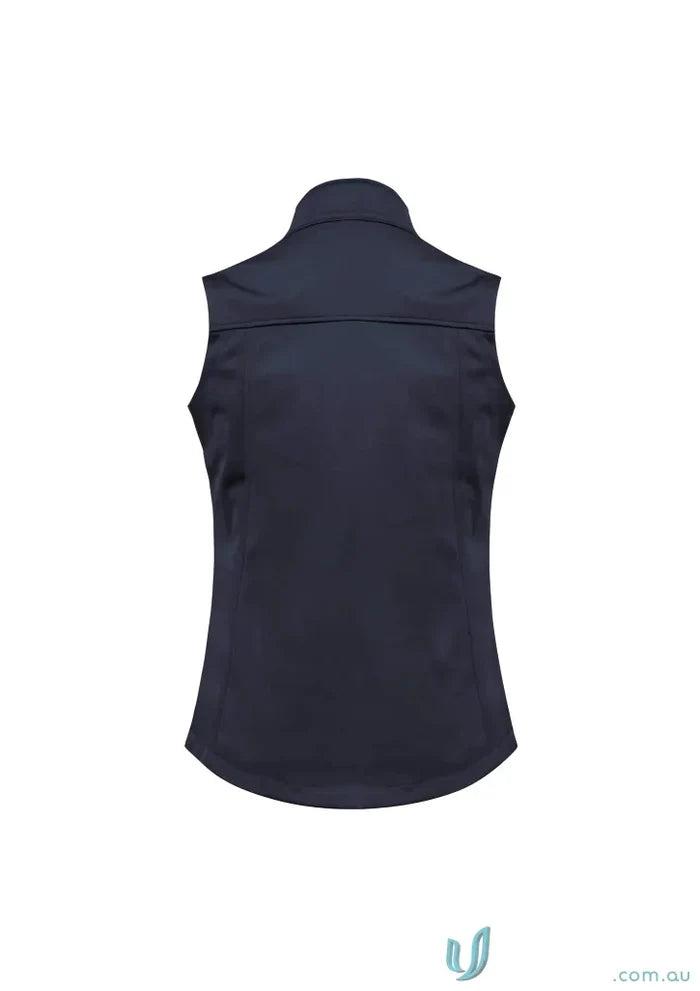 Ladies U:Tech SoftShell Vest in dark blue, stylish womens softshell vest j29123