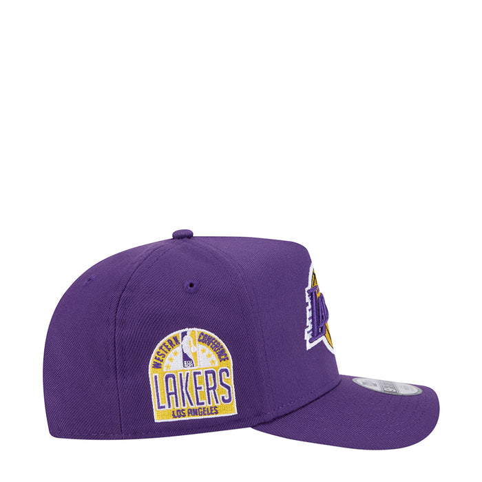 Youth purple A-Frame cap with Lakers side logo and curved brim