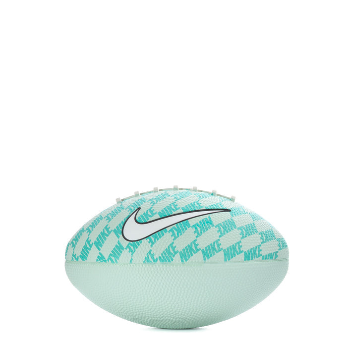 Mint mini football with black Nike swoosh and repeating mint graphics