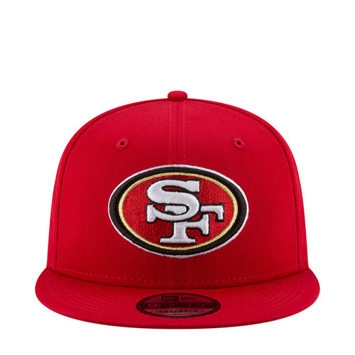 Red baseball cap with San Francisco 49ers embroidered SF logo