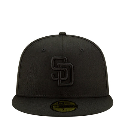 Black baseball cap with raised SD logo on the front