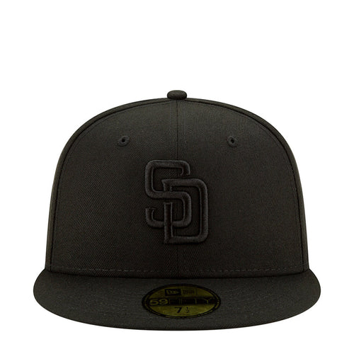 Black baseball cap with raised SD logo on the front