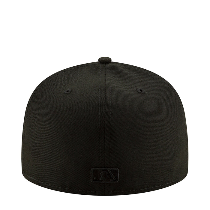 Black baseball cap with rear stitched logo patch