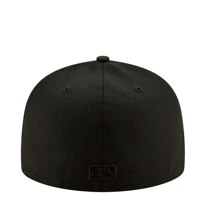 Black baseball cap with rear stitched logo patch