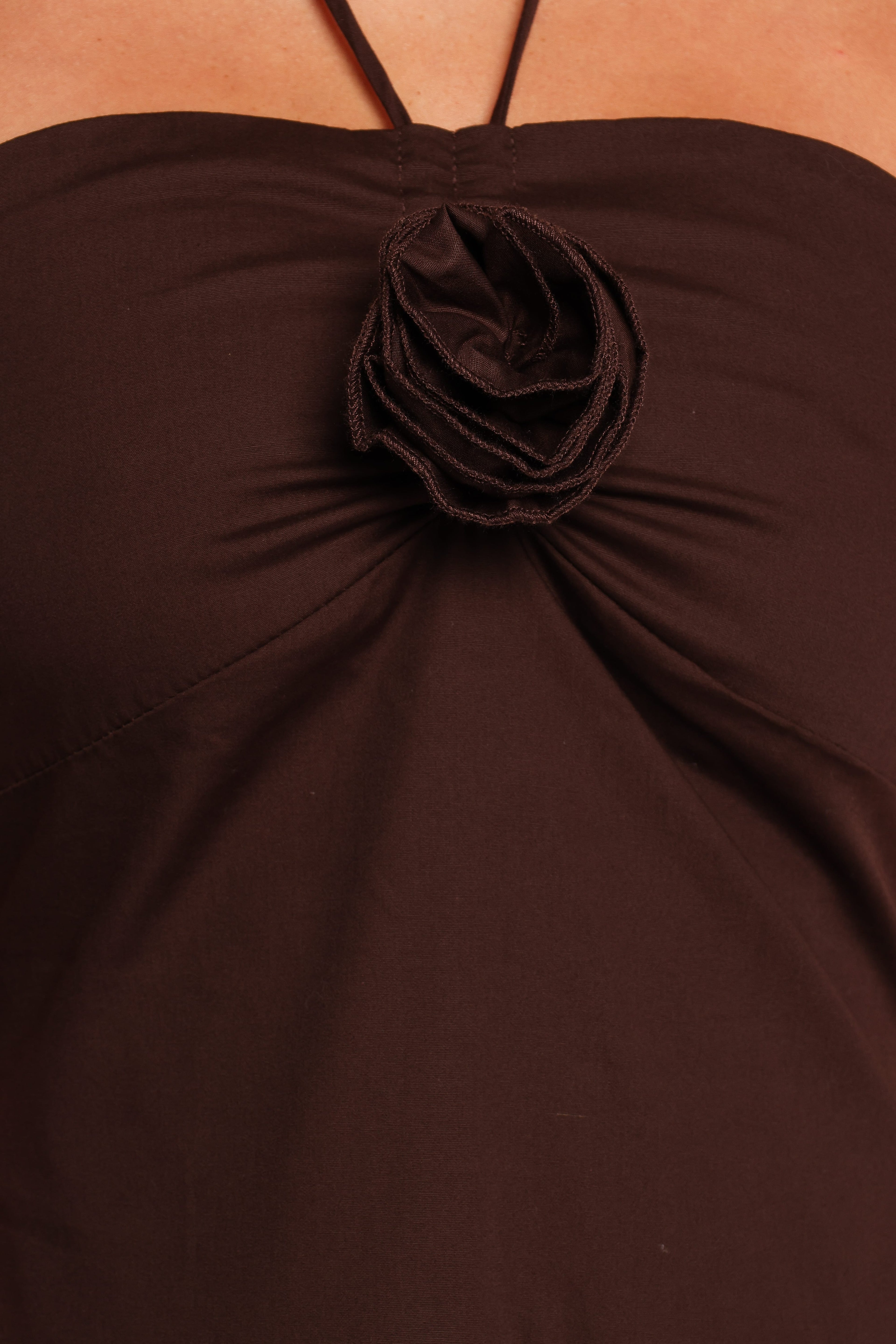 Soleila Halter Maxi Dress - Chocolate