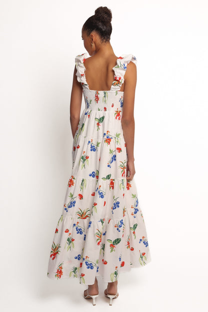 Valerie Maxi Dress - Off White/Red
