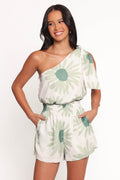 Sally Romper - Green Floral
