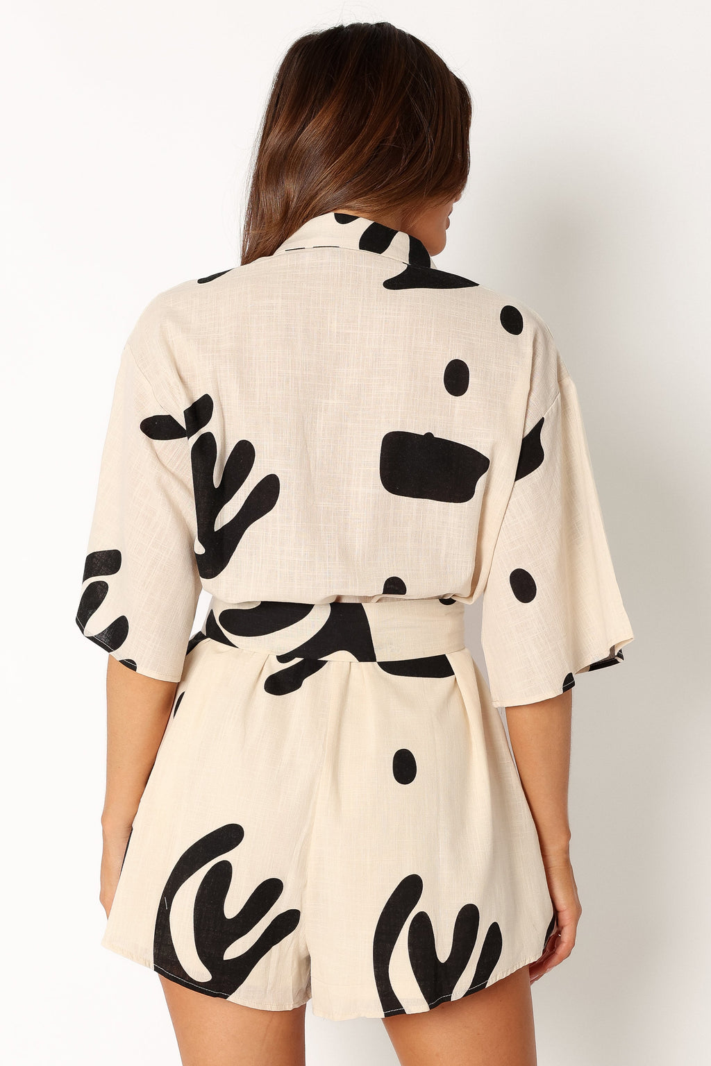 Kellie Romper - Beige Black