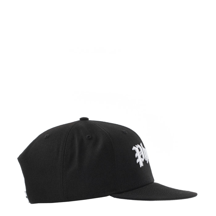 Black baseball cap with small white side logo