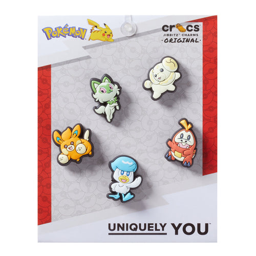 Pokemon Paldea 5-pack Jibbitz charms in blister pack, five character designs