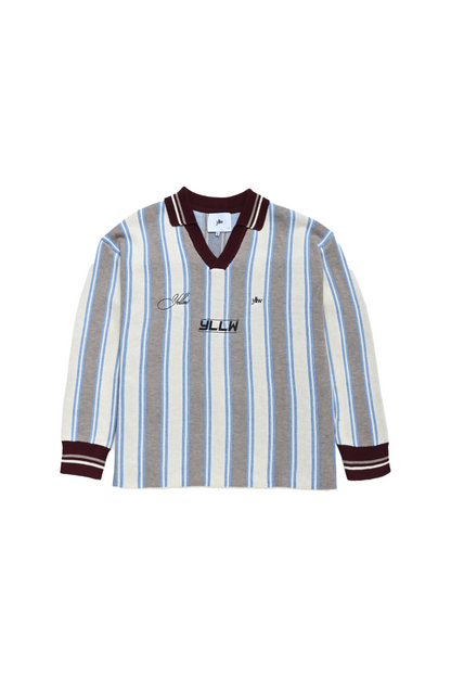 Racer Oversized Knit — Neutral Stripe