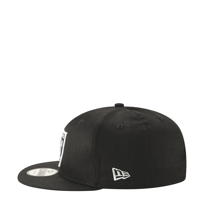Black Raiders cap with New Era flag logo on side, adjustable snapback