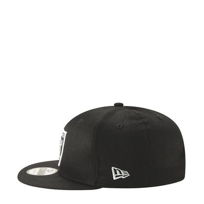 Black Raiders cap with New Era flag logo on side, adjustable snapback
