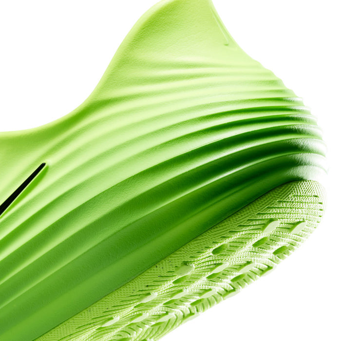 Lime green sidewall with ribbed pattern and textured sole