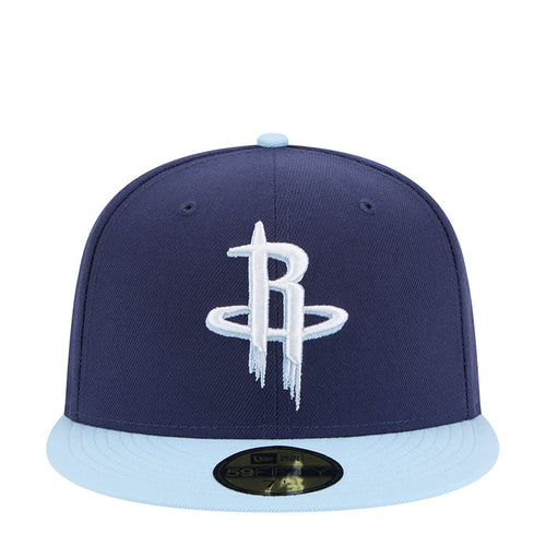 Two-tone cap in dark navy with light blue brim, Rockets logo on front.