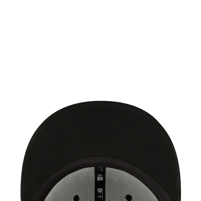 Black cap interior close-up with New Era label on the inner band