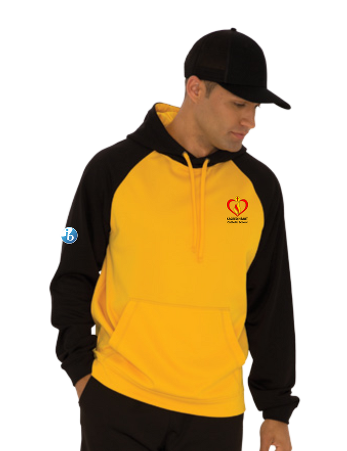 Sacred Heart Adult Colour Block Performance Hooded  Sweatshirt