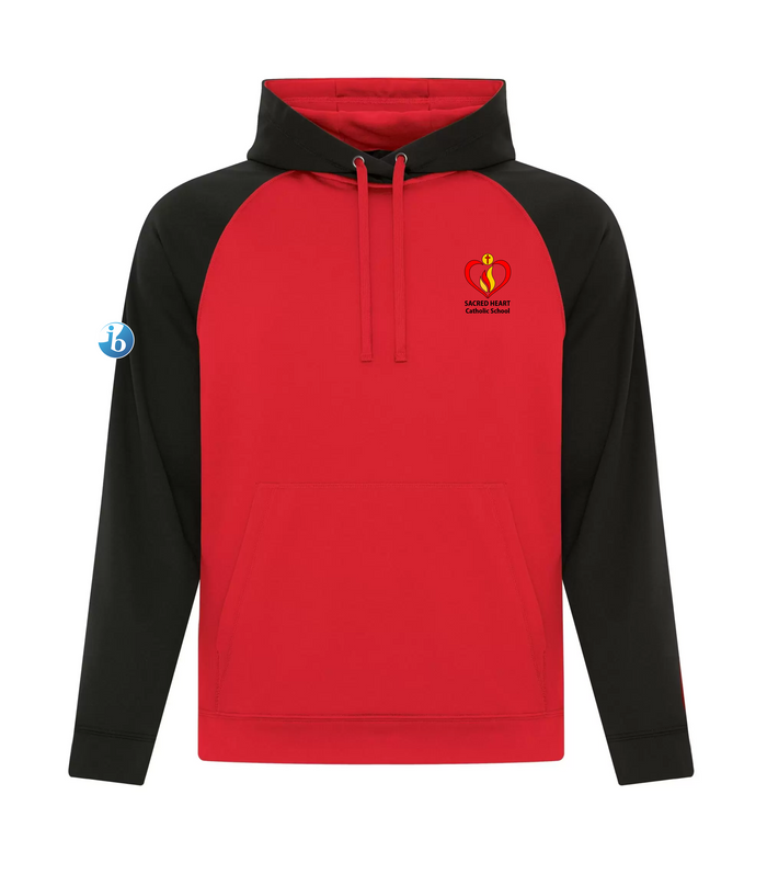 Sacred Heart Adult Colour Block Performance Hooded  Sweatshirt