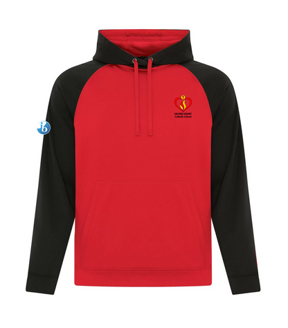 Sacred Heart Adult Colour Block Performance Hooded  Sweatshirt