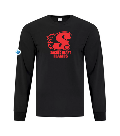 Sacred Heart Adult Long Sleeve Cotton T-shirt