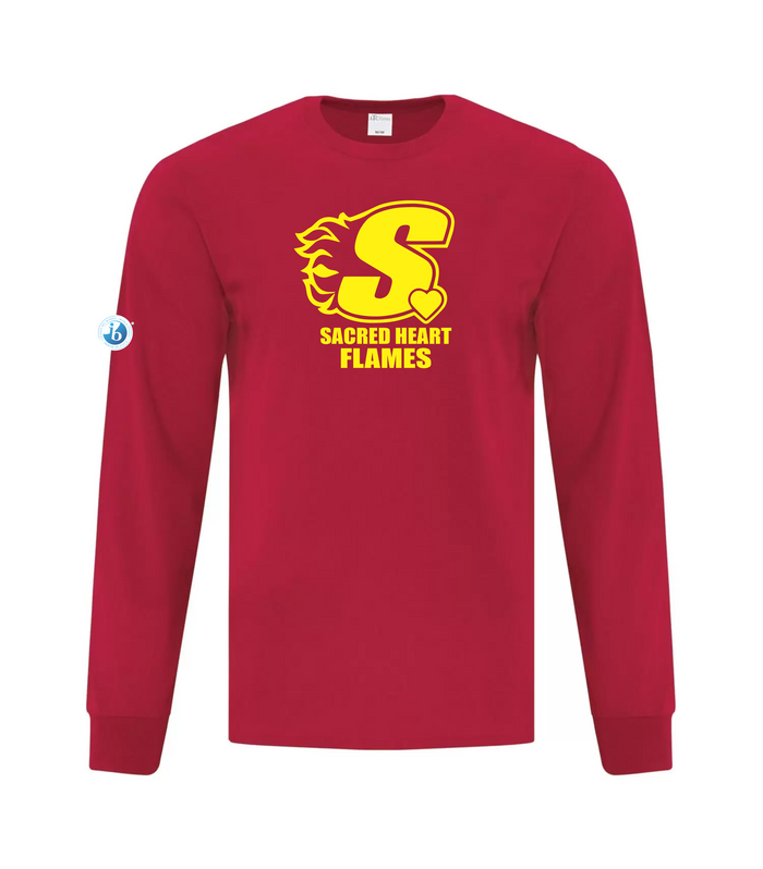Sacred Heart Adult Long Sleeve Cotton T-shirt