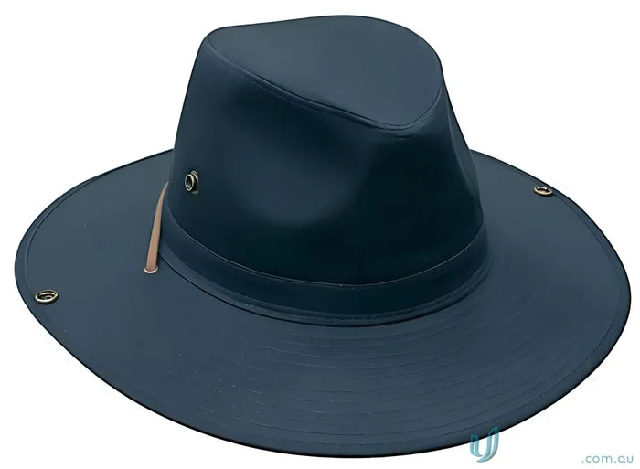 Dark blue safari cotton twill hat with wide brim, perfect for summer adventures