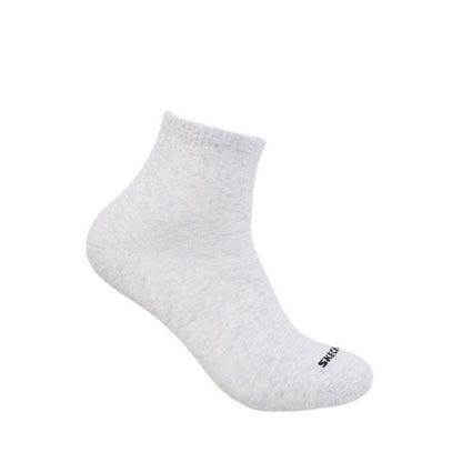 Skechers 3Pk Boys Non Terry Qtr Crew Socks - White / Grey