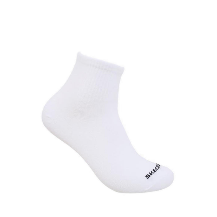 Skechers 3Pk Boys Non Terry Qtr Crew Socks - White / Grey