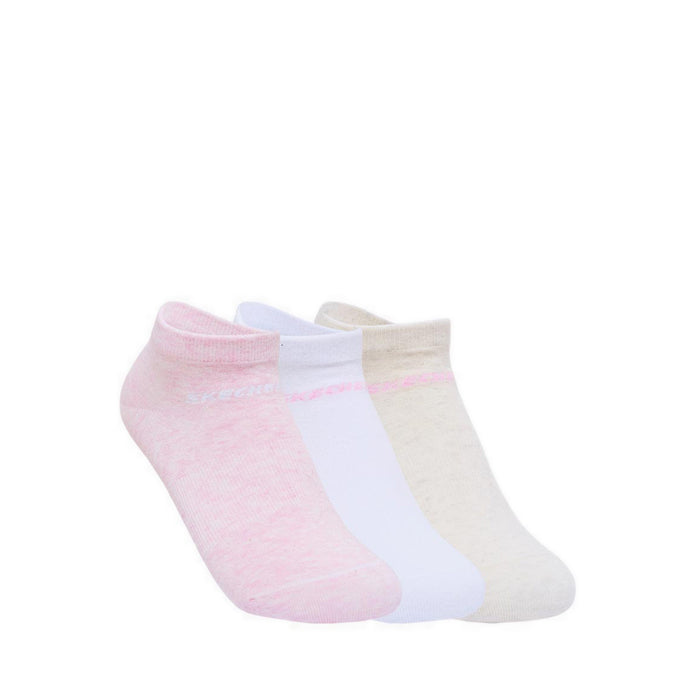 Skechers 3Pk Girls Non Terry Low Cut - Pink