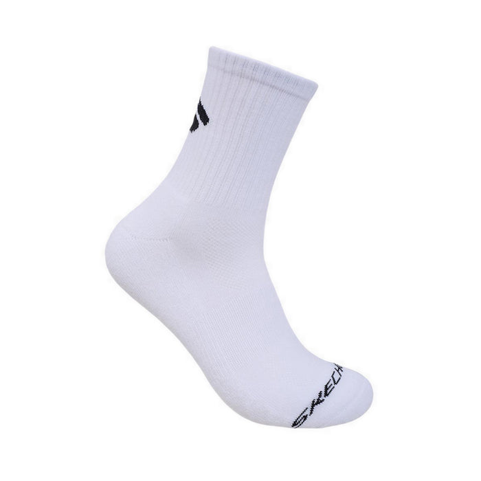 Skechers 3Pk Mens 1/2 Terry Low Crew Socks - White