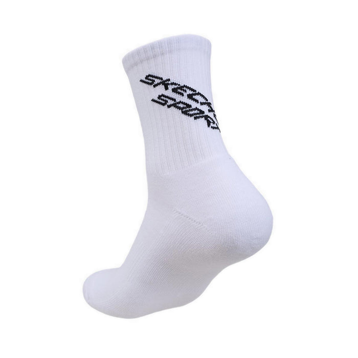Skechers 3Pk Mens 1/2 Terry Low Crew Socks - White