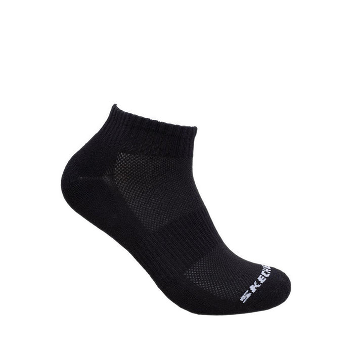 Skechers 3Pk Unisex 1/2 Terry Qtr Crew Socks - White / Black
