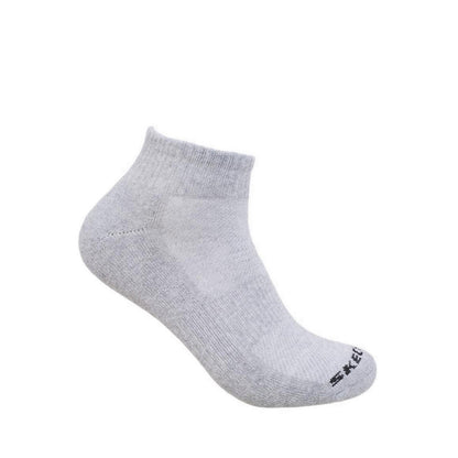 Skechers 3Pk Unisex 1/2 Terry Qtr Crew Socks - White / Black