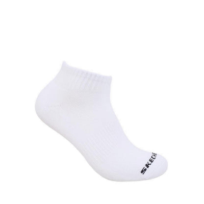 Skechers 3Pk Unisex 1/2 Terry Qtr Crew Socks - White / Black