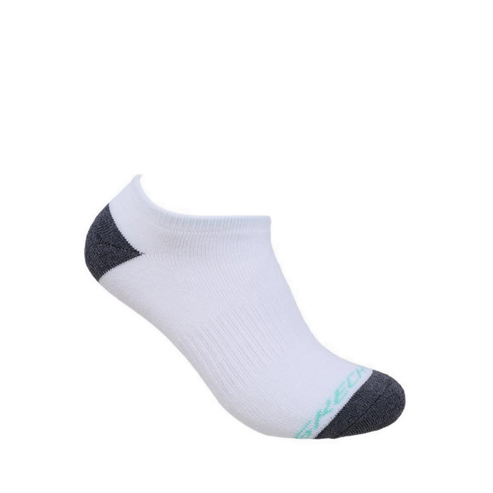 Skechers 3Pk Women Full Terry No Show Socks - Black / White / Grey