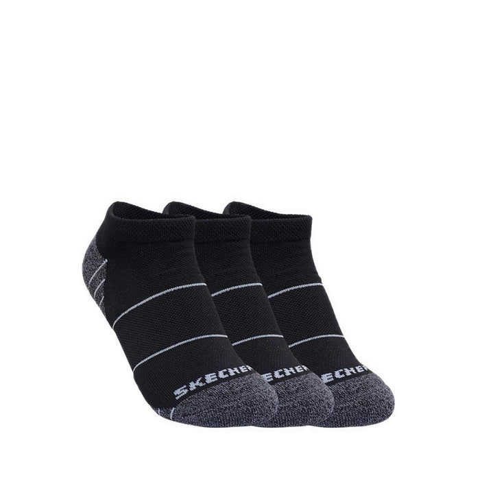 Skechers 3Pk Womens Extended Terry Low Cut - Black